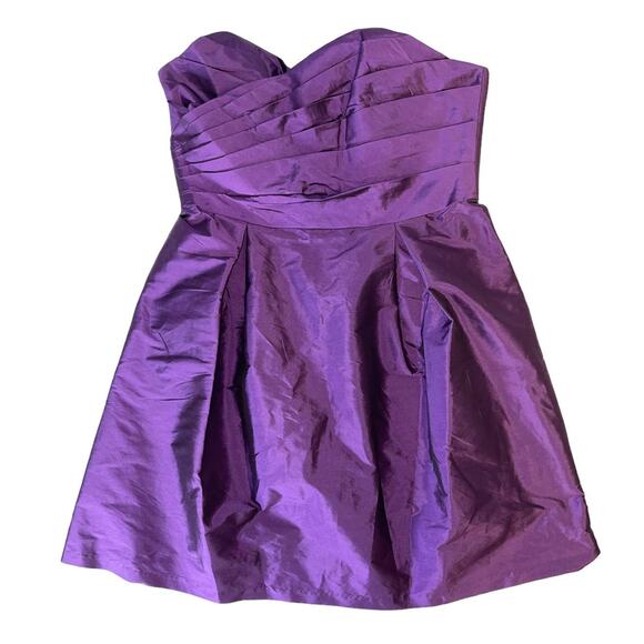 Alfred Sung Strapless Peau De Soie Majestic Purple Cocktail Dress Size 18 BNWT - Picture 9 of 12